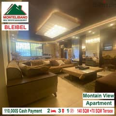 110,000$ Cash Payment!! Apartment for sale in Bleibel!!