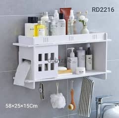 Bathroom Shelf Wall-Mounted, 58x28x15cm