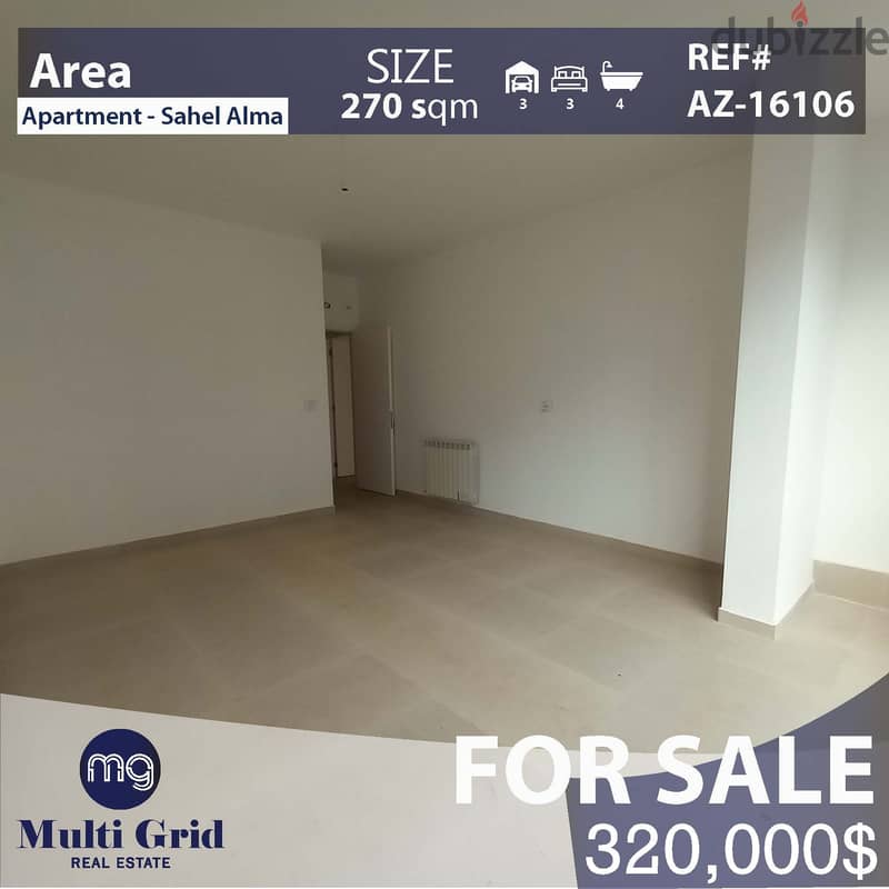 Apartment For Sale in Sahel Alma, AZ-16106, شقّة للبيع في ساحل علما 0