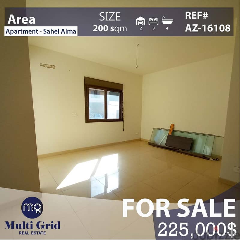 Apartment For Sale in Sahel Alma, AZ-16108 , شقّة للبيع في ساحل علما 0