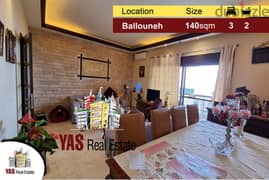 Ballouneh 140m2 | Panoramic View | Upgraded | Excellent Condition |