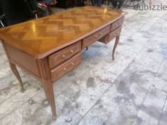 طاولة مكتب خشب سنديان فرنسي انتيك لويس الخامس عشر ناعم desk