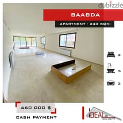 Apartment for sale in Baabda 240 SQM REF#MS82084