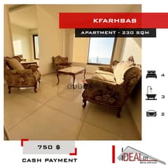 Furnished apartment for rent in kfarhbab 230 SQM REF#MA5077