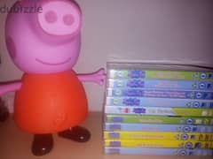 Pepa pig set of 18 original dvds  plus plastic figurine as a gift with