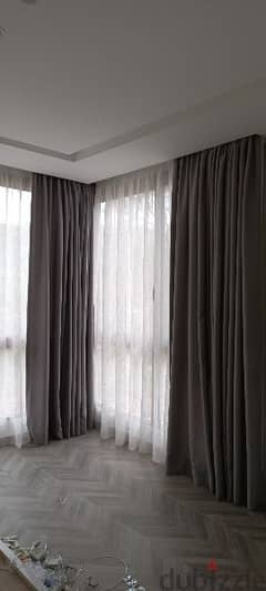 Installing indoor and outdoor curtains, sewing and detailing