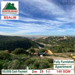 130,000$ Cash Payment!! Apartment for sale in Bsalim!!