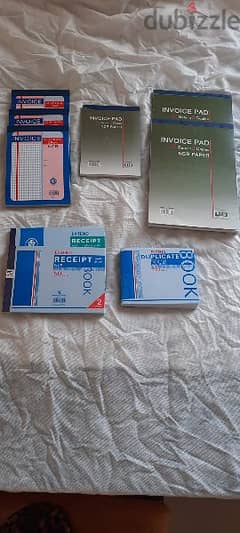 Duplicate book, invoice book, receipts book