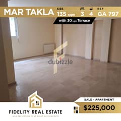 Apartment for sale in Mar Takla Hazmieh GA797