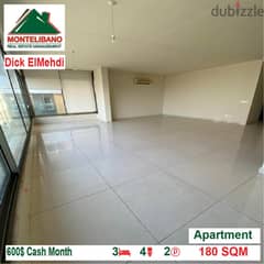 600$!! Apartment for rent located in DICK EL MEHDI