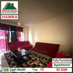 750$/Cash Month!! Apartment for rent in Hamra!!