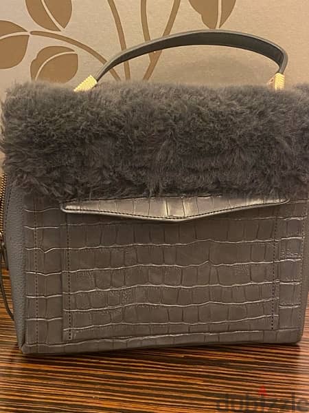 Furry Leather Parfois Bag Color Grey Gift Bag 5