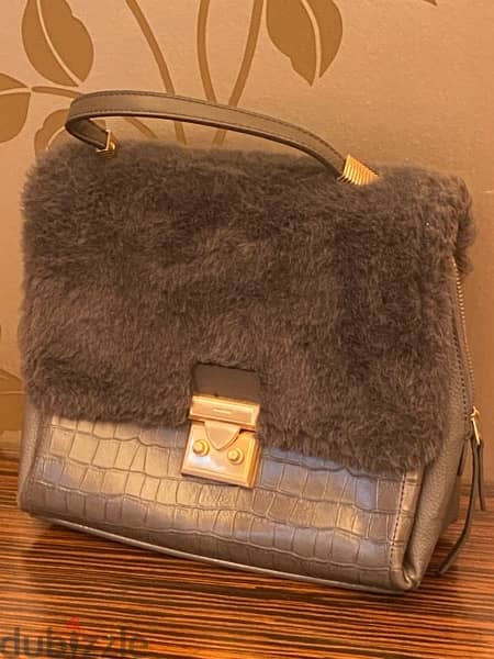 Furry Leather Parfois Bag Color Grey Gift Bag 6