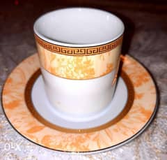 Set of 6 coffee cups gold plated