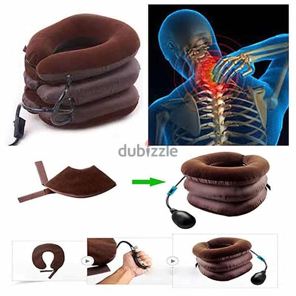 Inflatable Neck Pillow Tractors for cervical spine, Three Layers 1