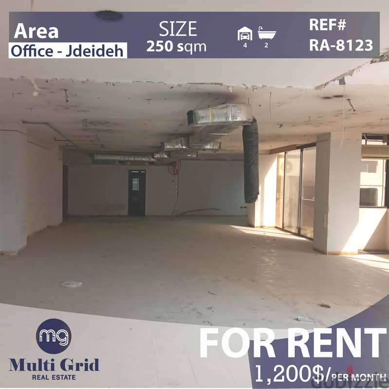 Office for Rent in Jdeideh, 250 m2, مكتب للإيجار في الجديدة 0