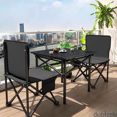 Modern Foldable Table, Picnic Outdoor Table in Black