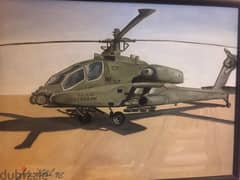 Painting of an Apache helicopter