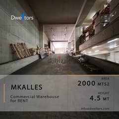 Warehouse for rent in MKALLES - 2000 SQM - 4.5 M Height