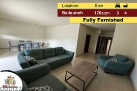 Ballouneh 170m2 | 60m2 Terrace | Fully Furnished | Excellent Condition