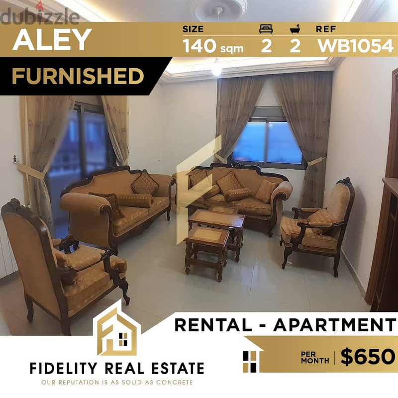 Apartment for rent in Aley furnished WB1054 0