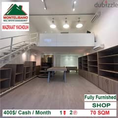 400$ Fully Furnished Shop for rent located in Mazraat Yachouh