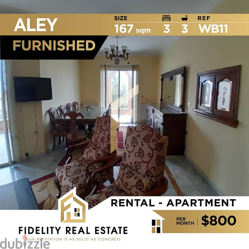 Apartment for rent in Aley furnished WB11 0