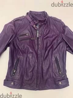 purple leather jacket