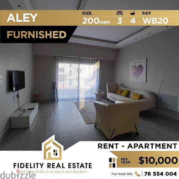 Apartment for rent in Aley furnished WB20 0