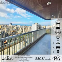 Zalka | 24/7 Electricity | Furnished/Equipped 3 Bedrooms | 4 Balconies