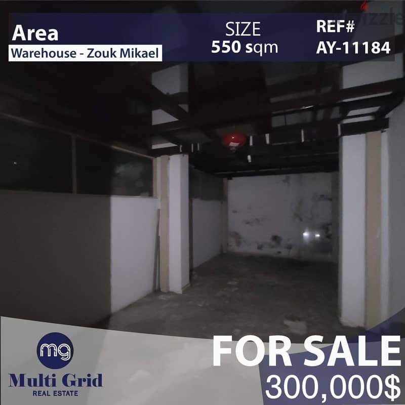 Zouk Mikael, Warehouse for Sale, 550 m2, مستودع للبيع في ذوق مكايل 0