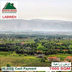 90,000$ !!! Land for sale located in Labweh Bekaa