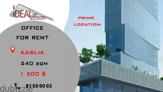 PRIME LOCATION !  Office for rent in kaslik 240 sqm  ref#ck32115