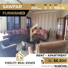 Apartment for rent in Sawfar - Furnished WB43