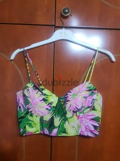 Crop Top Flower Printed