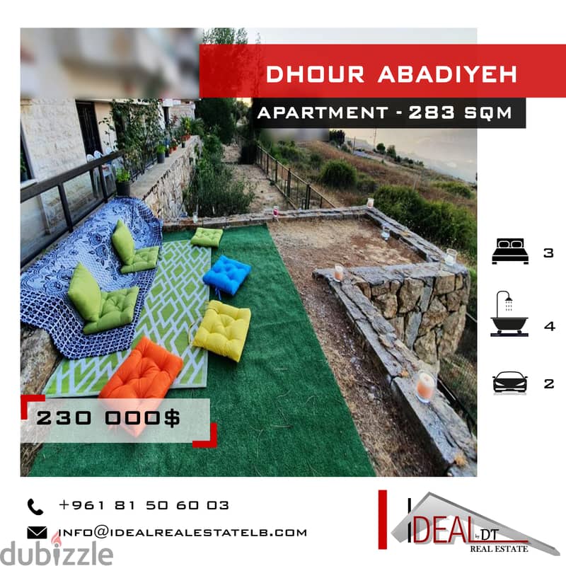 Prime location!Apartment for sale In Dhour Abadiyeh 283 Sqm ref#sch258 0