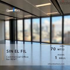 Office for rent in SIN EL FIL - 70 MT2 - 1 Room