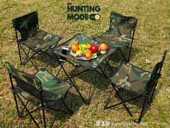 Set of 5 Foldable Camouflage Table & Chairs