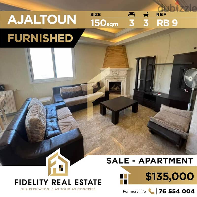 Apartment for sale furnished in Ajaltoun RB9 0