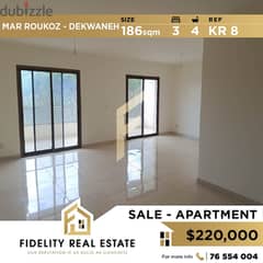 Apartment for sale in Dekwaneh Mar Roukoz KR8