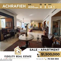 Apartment for sale in Achrafieh LA1