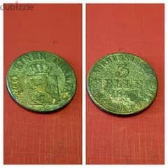 1843 Germany 3 Heller (120 Einen Thaler Hesse-Cassel)