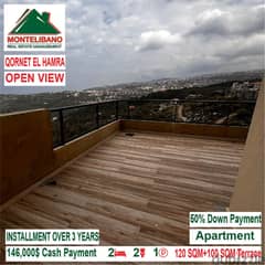 146,000$ Cash Payment!! Apartment for sale in Qornet El Hamra!!