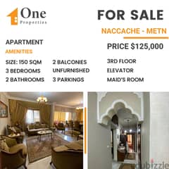 SPACIOUS Apartment for SALE,in NACCACHE / METN.