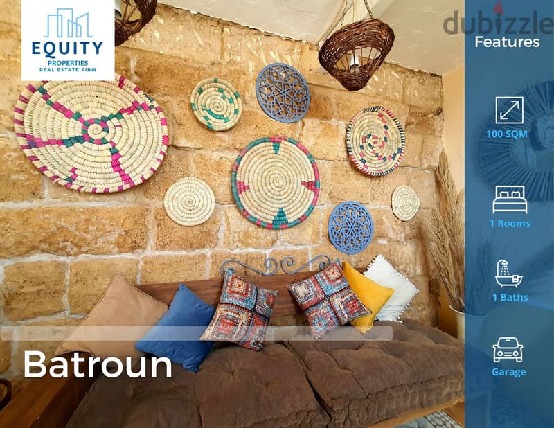 Batroun | Fully Furnished | Stone House | 100 SQM | 80$/Day | #CT65898 0