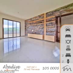 Aabadiye | Brand New 105m² + 70m² Terrace | Balcony | Title Deed
