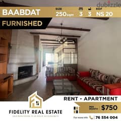 Apartment for rent in Baabdat - Furnished NS20