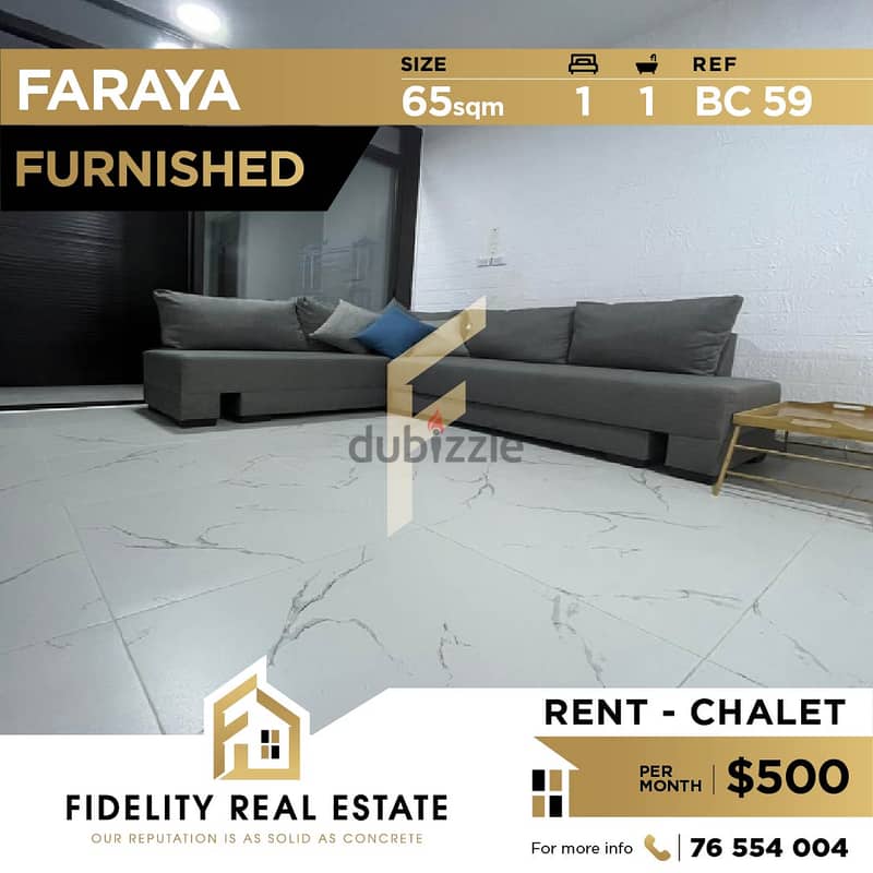 Chalet for rent in Faraya BC59 0