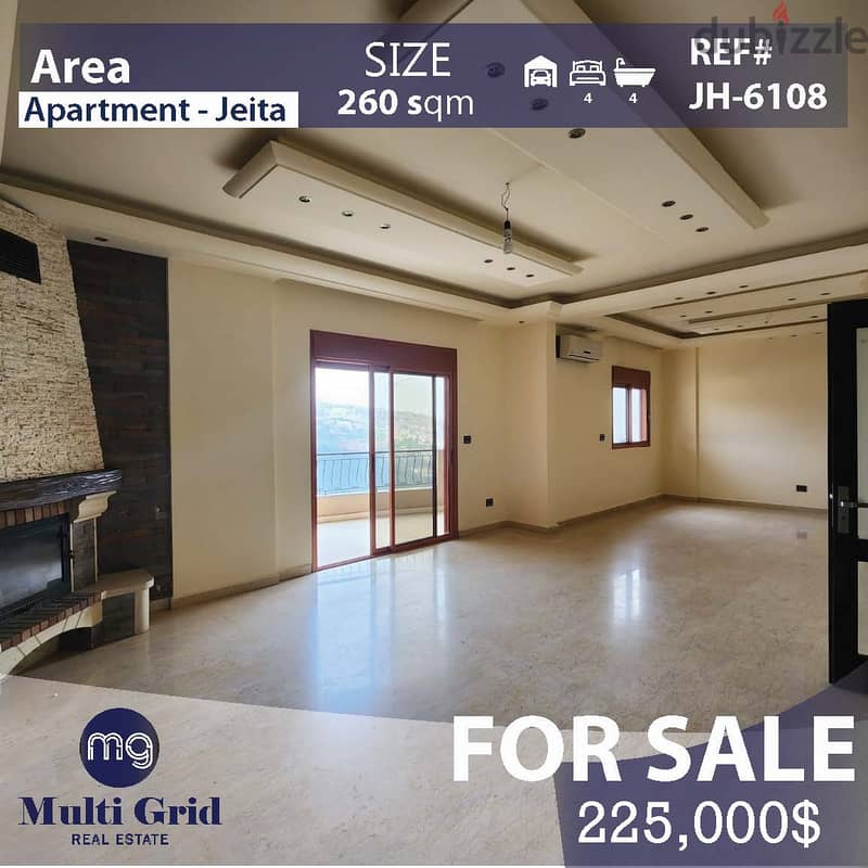 Apartment For Sale in Jeita, JH-6108, شقّة للبيع في جعيتا 0