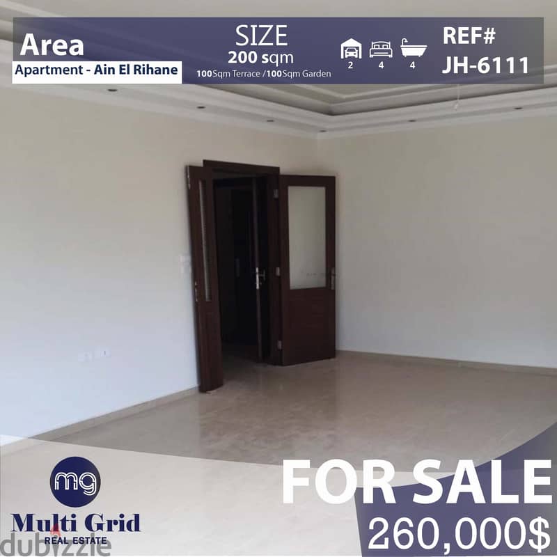 Apartment For Sale in Ain El Rihaneh, شقّة للبيع في عين الريحاني 0